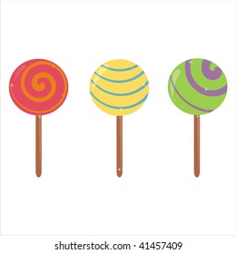 set of 3 lollipops icons