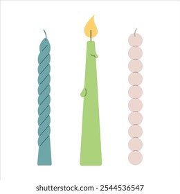 Set of 3 long candles