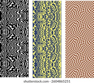A set of 3 Luxuries Abstract Art Seamless Pattern for Premium Decor