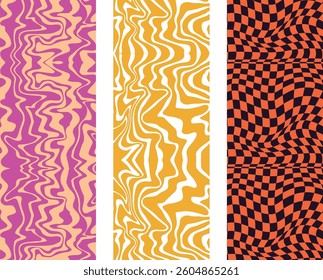 A set of 3 Luxuries Abstract Art Seamless Pattern for Premium Decor