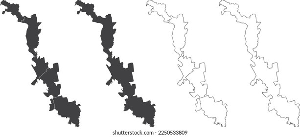 set of 3 maps of Transnistria - vector illustrations