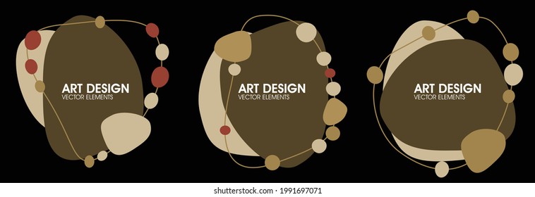 Set of 3 minimalist creative illustrations for wall decoration, postcard or brochure design. EPS10 vector.