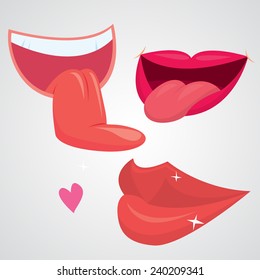 Set of 3 mouth emotions
