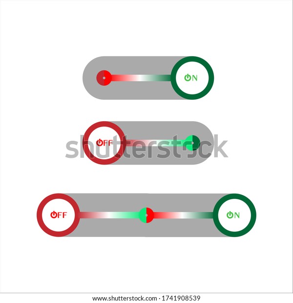 Set 3 On Off Slider Style Stock Vector (Royalty Free) 1741908539 ...