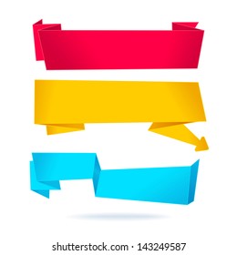 Set. 3 origami banners