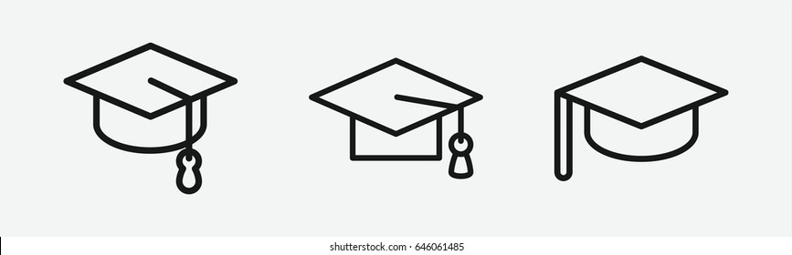 Set of 3 outline academicicons