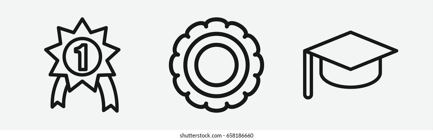 Set of 3 outline achievementicons
