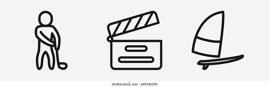 Set of 3 outline actionicons