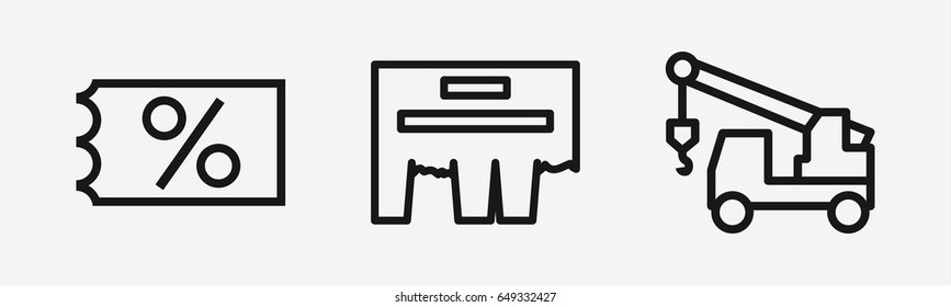 Set of 3 outline advertisingicons