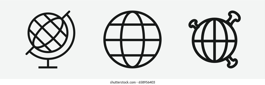 Set of 3 outline americaicons