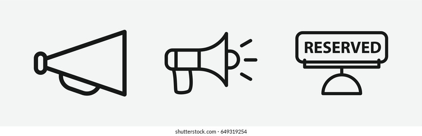 Set of 3 outline announcementicons
