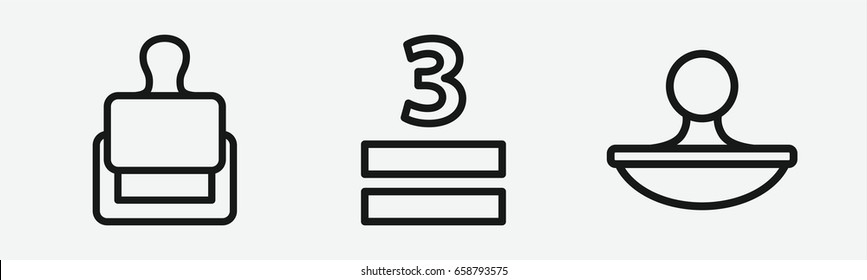 Set of 3 outline approval icons