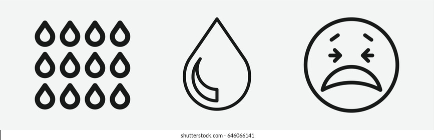 Set of 3 outline aquaicons