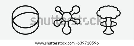 Set of 3 outline atomic icons