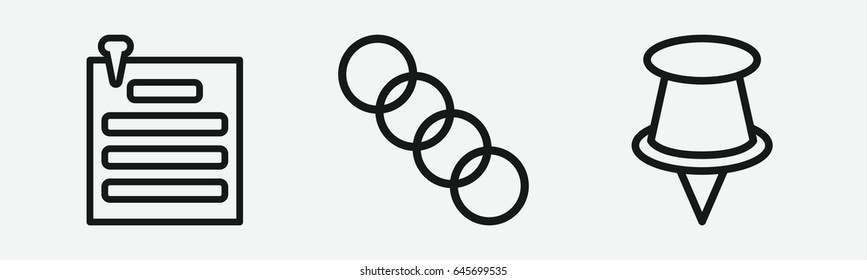 Set of 3 outline attachicons