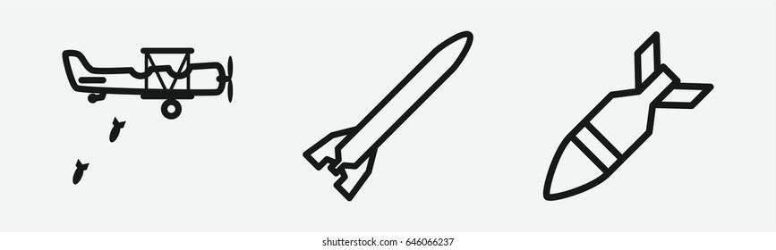 Set of 3 outline attackicons