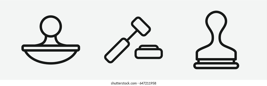 Set of 3 outline authorityicons