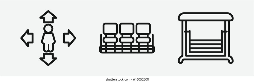 Set of 3 outline backicons