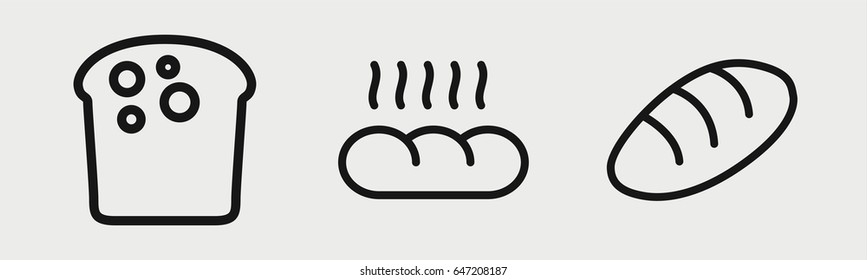Set of 3 outline bakeicons