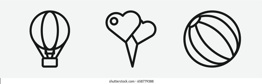 Set of 3 outline balloonicons
