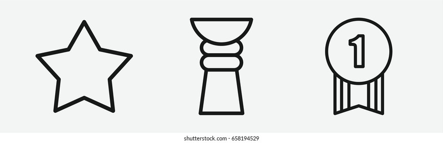 Set of 3 outline besticons
