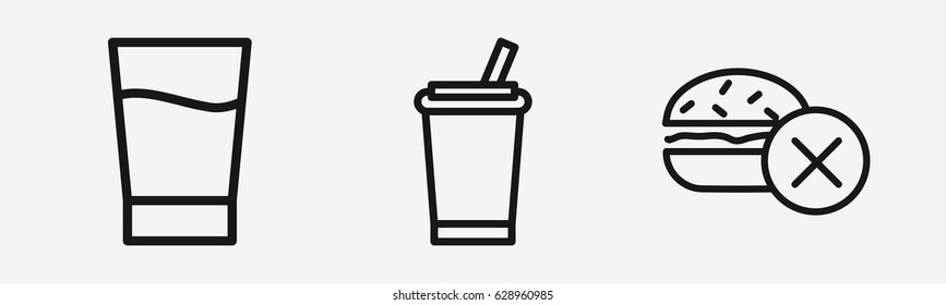 Set of 3 outline beverageicons