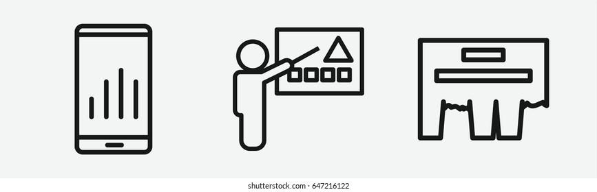 Set of 3 outline billboardicons