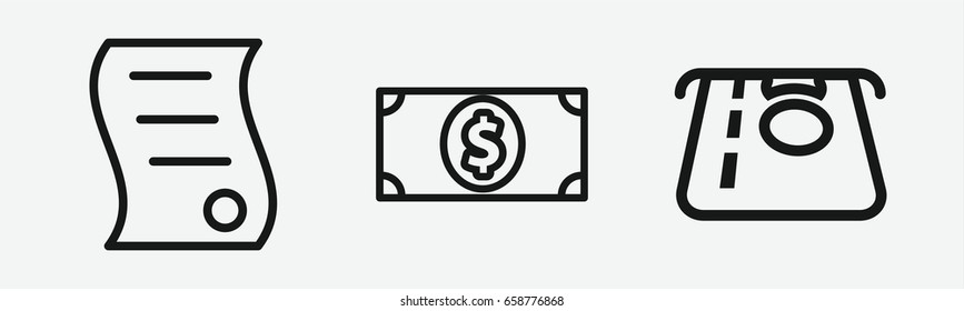 Set of 3 outline billicons