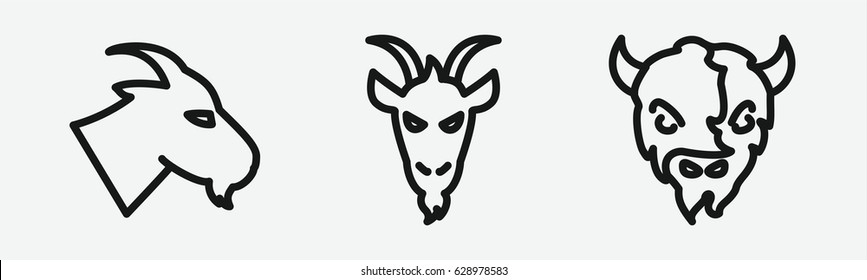Set of 3 outline billyicons