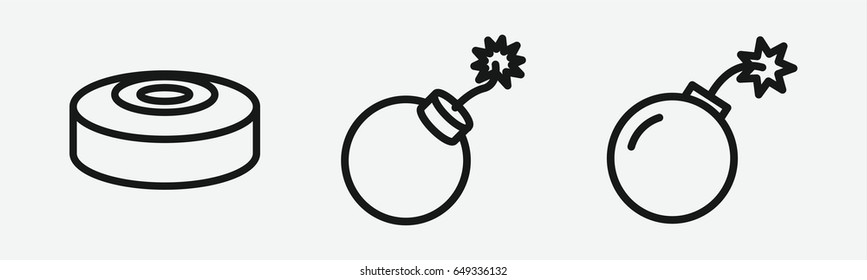 Set of 3 outline boomicons