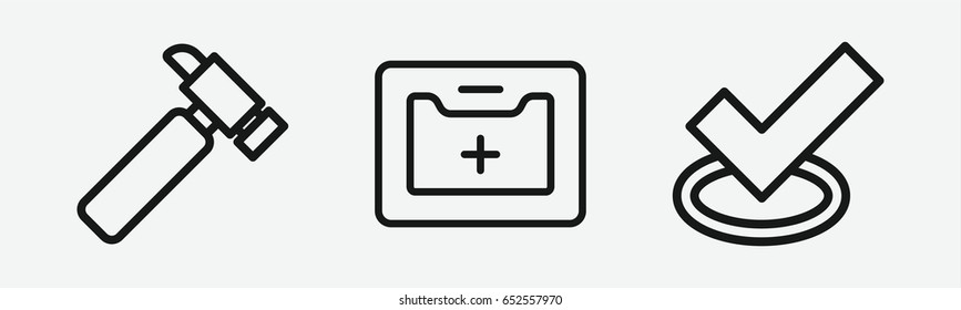 Set of 3 outline box icons