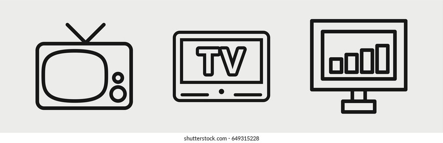 Set of 3 outline broadcasticons