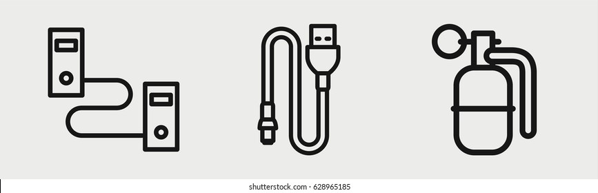 Set of 3 outline cableicons