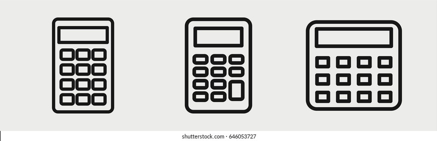 Set of 3 outline calculateicons