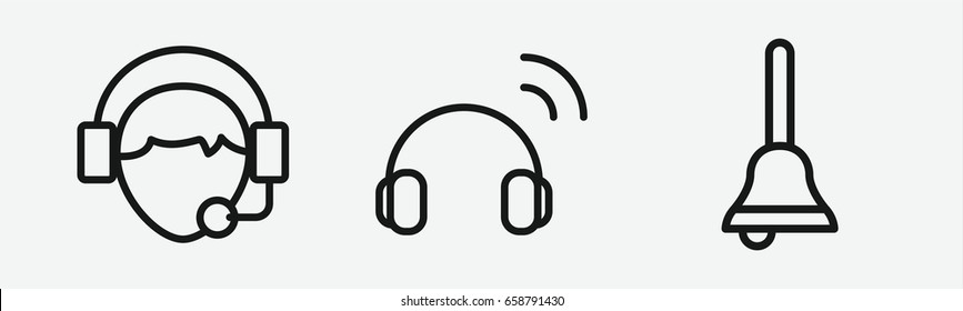 Set of 3 outline call icons