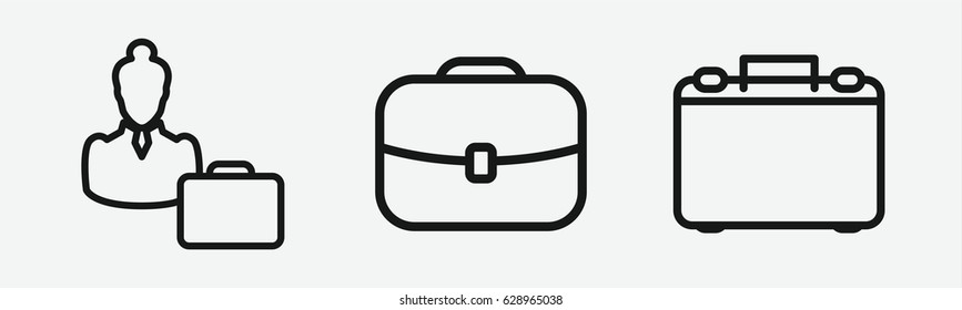 Set of 3 outline caseicons