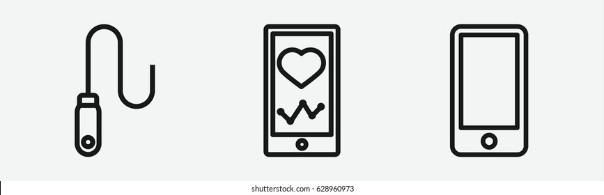 Set of 3 outline cellphoneicons