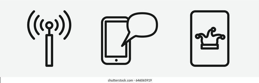 Set of 3 outline cellularicons