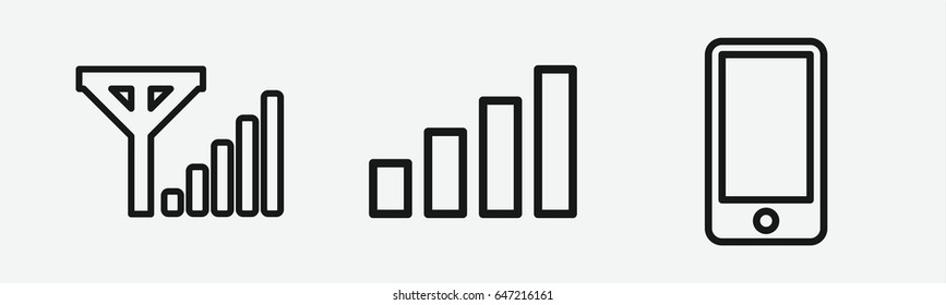 Set of 3 outline cellularicons