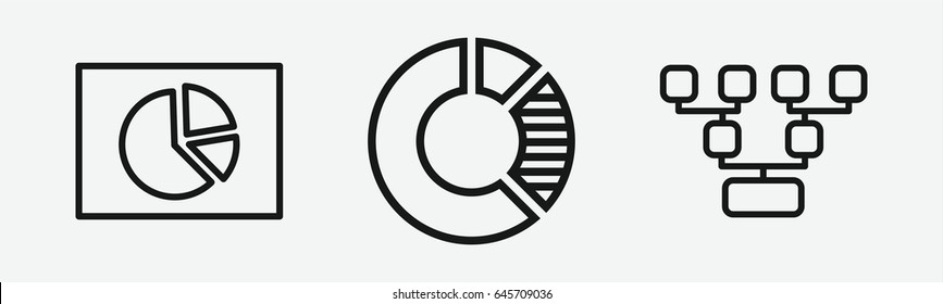 Set of 3 outline charticons