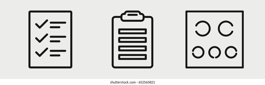 Set of 3 outline checkicons