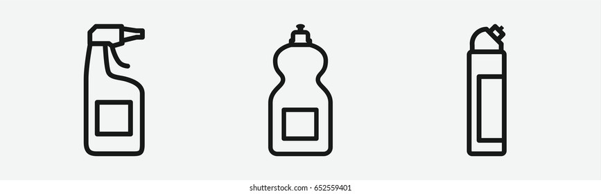 Set of 3 outline cleanser icons