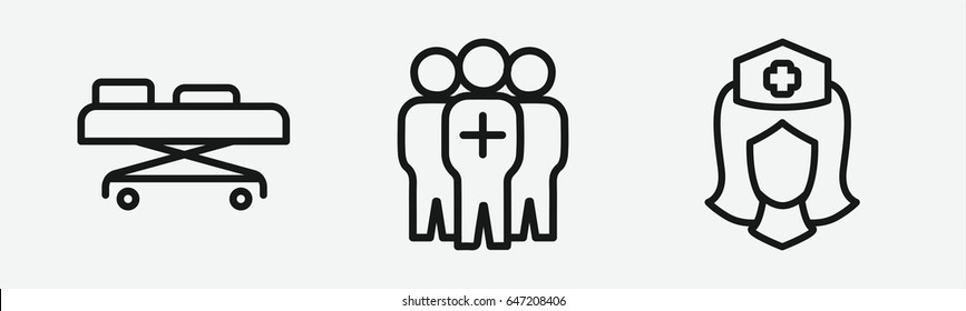Set of 3 outline clinicalicons