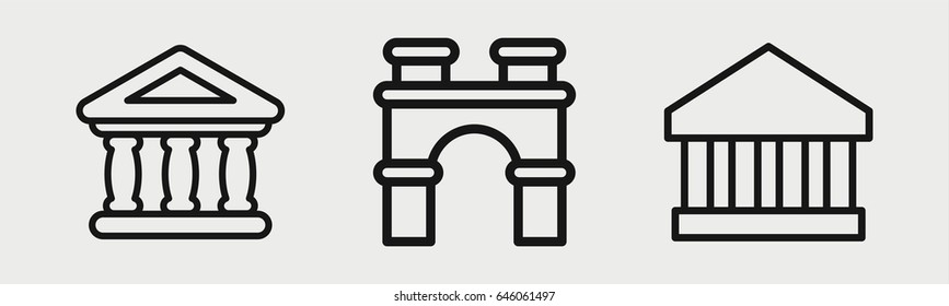 Set of 3 outline columnicons
