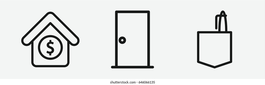 Set of 3 outline conceptualicons