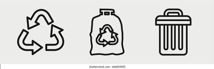 Set of 3 outline conservationicons