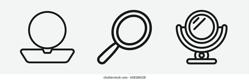 Set of 3 outline cosmeticsicons