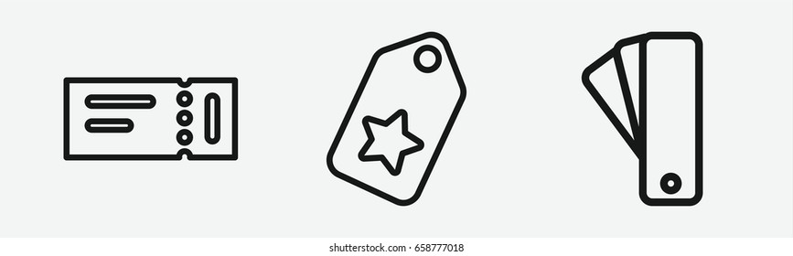 Set of 3 outline couponicons