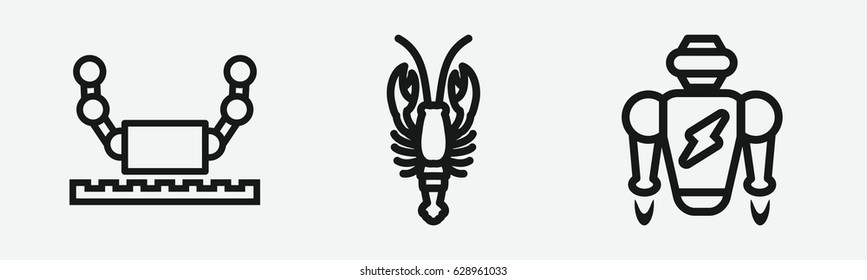 Set of 3 outline creatureicons