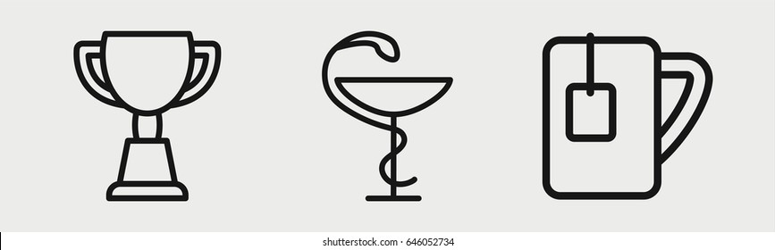 Set of 3 outline cupicons
